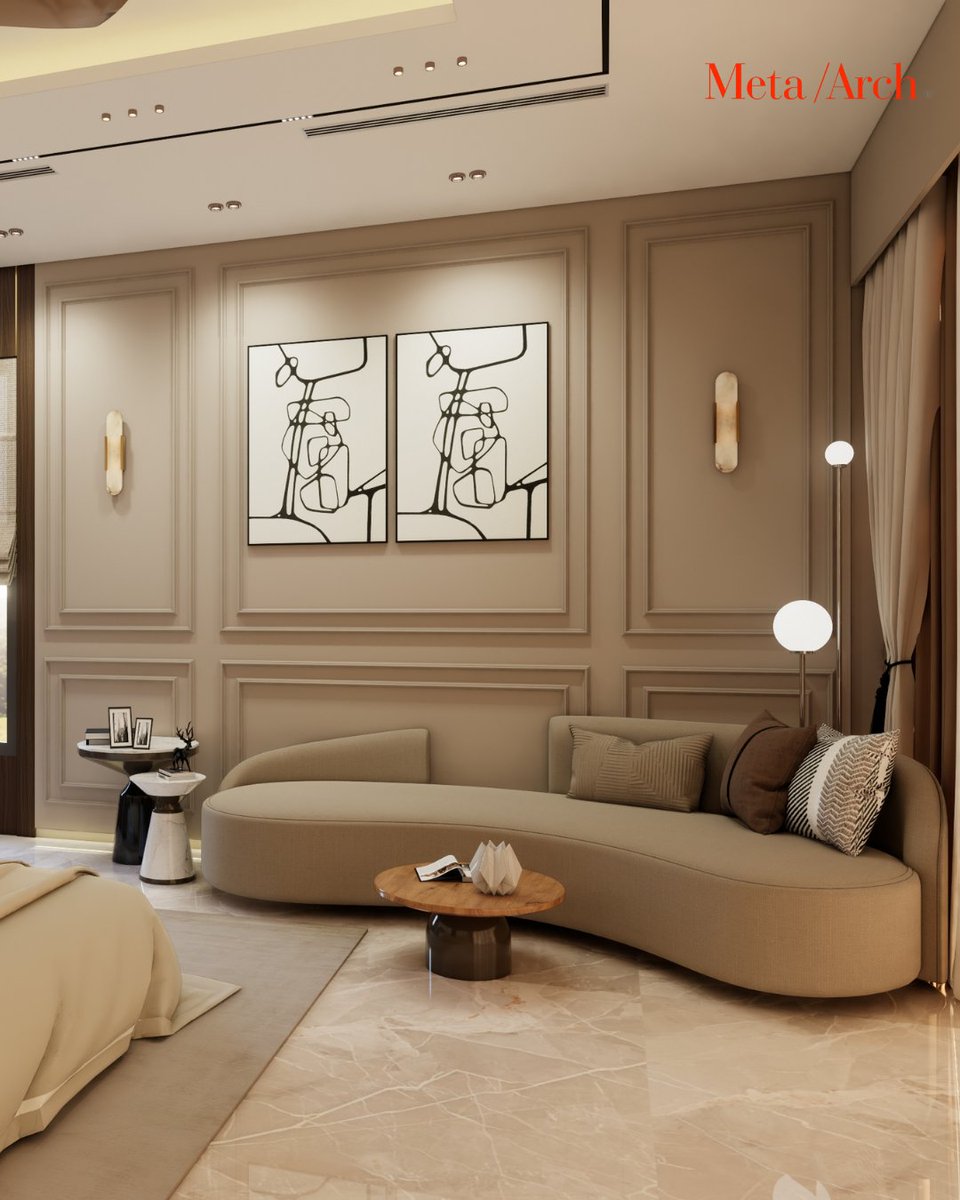 MetaArch_pl's tweet photo. The interiors reflect a refined blend of modern sophistication and serene luxury.

The soft, neutral palette evokes calm, while the curated detailing ensures the space feels personal yet elevated.

Follow- @MetaArch_pl 

#MetaArch #InteriorDesign #Interior https://t.co/dNeCEj1a0M