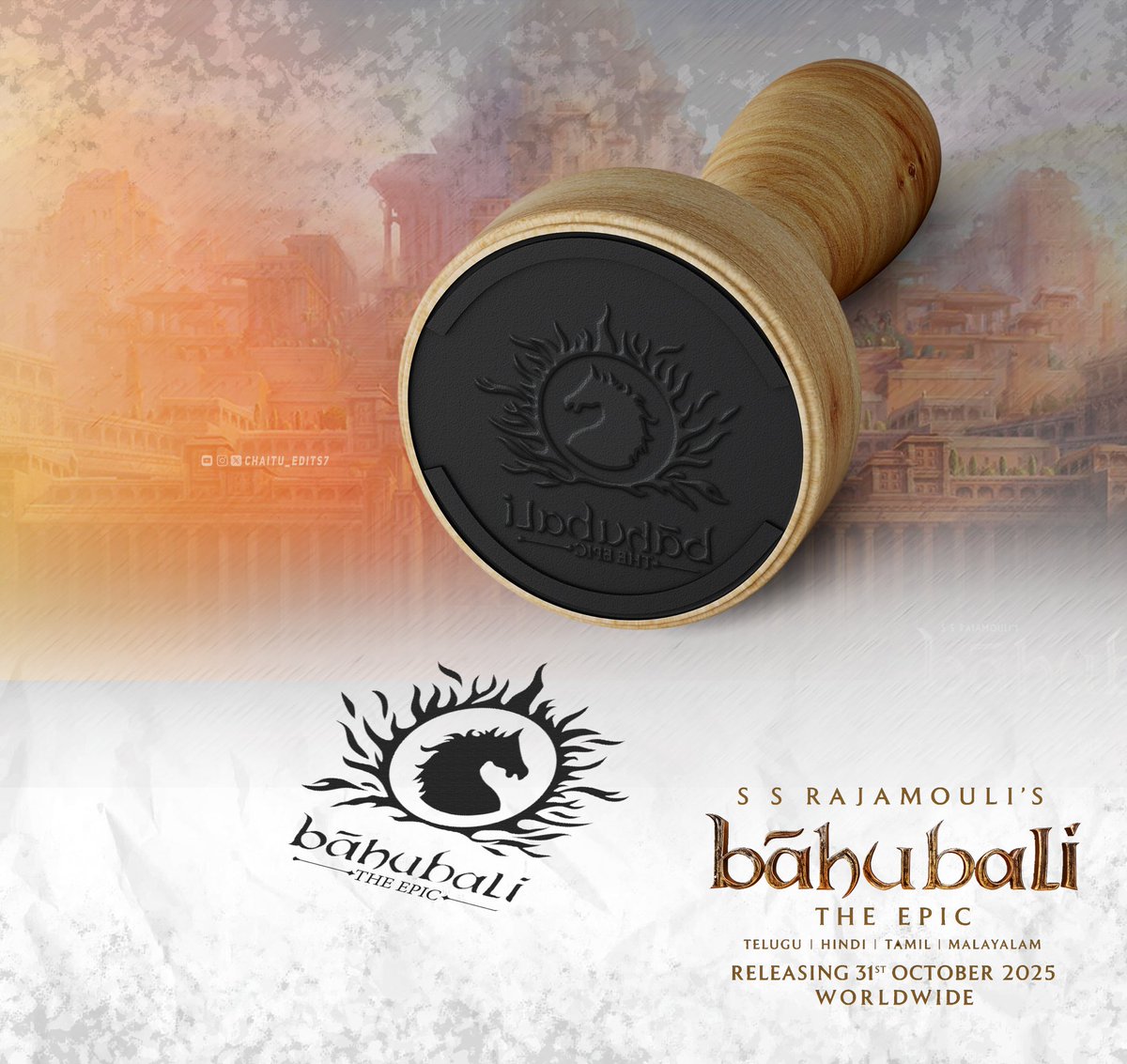 Bahubali The Epic Poster Design ❤️‍🔥 

#Prabhas #BaahubaliFanArt  <a href="/BaahubaliMovie/">Baahubali</a>