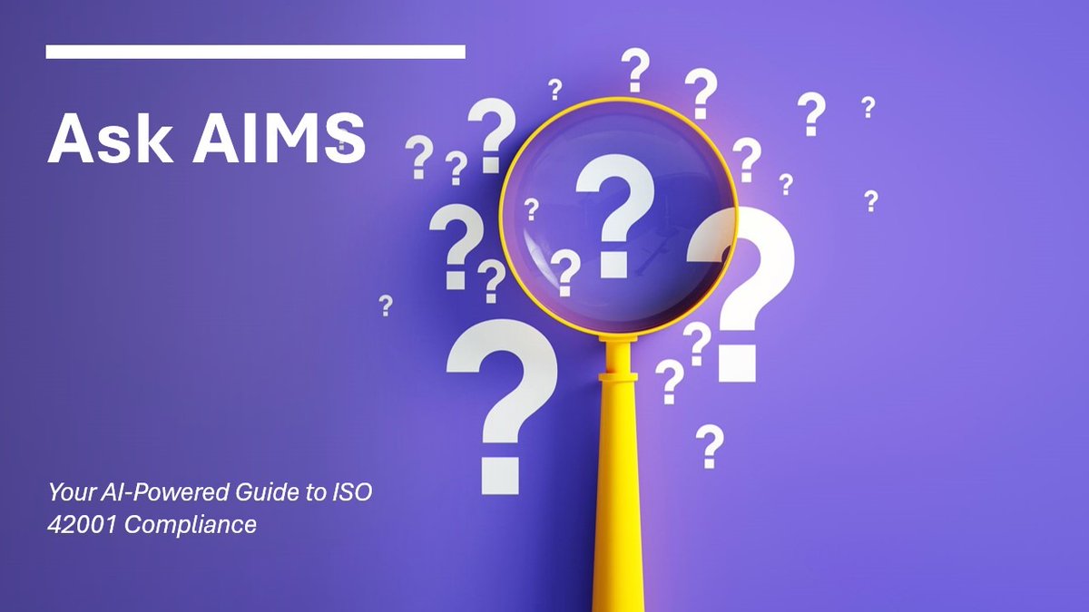 KimovaAI's tweet photo. Navigating #AIgovernance & #ISO42001 compliance just got easier. #AskAIMS is your #AIPower assistant for understanding and implementing the new #AImanagement standard. Get expert guidance for your compliance journey. #kimovaAI #TurboAudit #EU
Link - https://t.co/u3wexFywf1 https://t.co/6QaqSveCoE