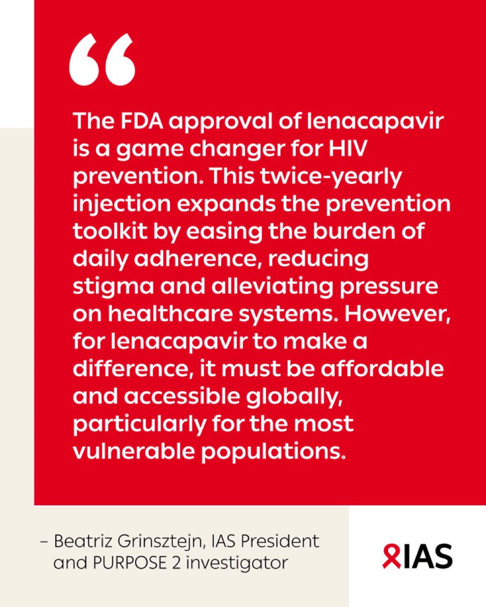 BakerKahima's tweet image. Thank you @iasociety for ensuring that the advocacy for #Lenacapavir is the cornerstone of this #IAS2025