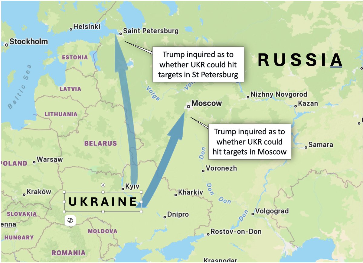 ChuckPfarrer's tweet photo. F*CK AROUND = FIND OUT  @KyivPost reports that Trump pressed Zelensky on whether UKR could hit Moscow & St. Petersburg — convinced that hits deep inside Russia would force Putin to negotiatiate .  Sources say the US president backed the idea of taking the fight into Russia’s heartland.