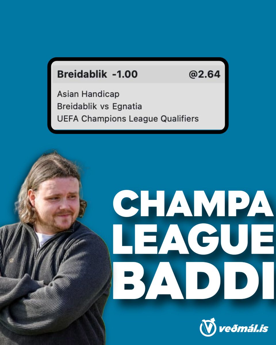 Baddi er locked in á Breiðablik win í kvöld. En þú?
Skráðu þig á veðmál.is