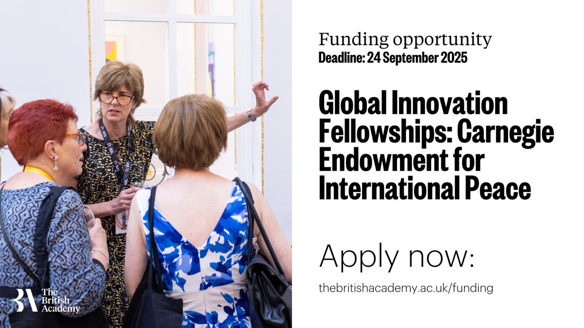 BritishAcademy_'s tweet image. Want to develop your skills, networks and career? Applications for the Global Innovation Fellowships: Carnegie Endowment for International Peace (@CarnegieEndow) are still open. Find out more: thebritishacademy.ac.uk/funding/global…