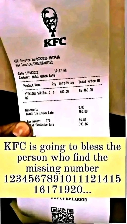 Write out the missing number and you receive the blessing now