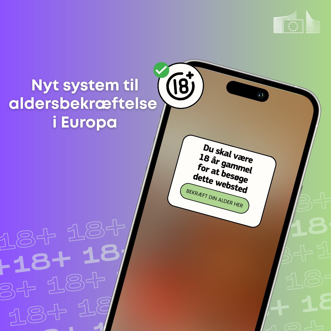 EU i Danmark (@euidanmark) on Twitter photo 🔞Beskyt børn online som offline
Vi lancerer den første prototype af en aldersbekræftelsesapp, der skal beskytte mindreårige mod skadeligt indhold. 
🇩🇰🇫🇷🇬🇷🇮🇹🇪🇸 vil være de første lande til at teste og skræddersy det nye system.
Læs mere: ec.europa.eu/commission/pre…
#eudk 🔞Beskyt børn online som offline
Vi lancerer den første prototype af en aldersbekræftelsesapp, der skal beskytte mindreårige mod skadeligt indhold. 
🇩🇰🇫🇷🇬🇷🇮🇹🇪🇸 vil være de første lande til at teste og skræddersy det nye system.
Læs mere: ec.europa.eu/commission/pre…
#eudk
