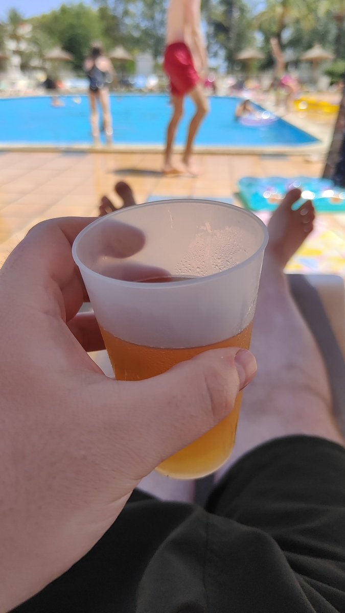 Lads, the ale is free too! I didn't think 'all-inclusive' meant, you know, all of it.