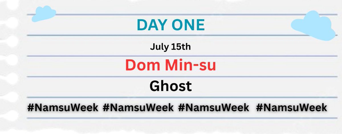 namsuweek's tweet photo. Day one
@NSFWNamsuweek Dom Min-su
@namsuweek Ghost
#NamsuWeek
Have fun, be creative, enjoy!! https://t.co/taXZcQKkr9