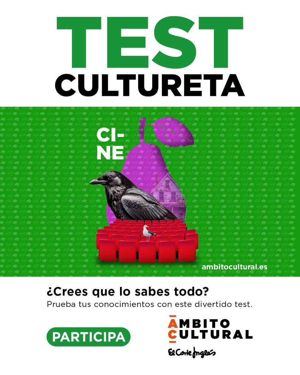 🎨¿Cuántos cuadros pintó Van Gogh? ¿Cuál es el nombre real de Ana Belén?

El segundo #TestCultureta del verano te espera en la web de #ÁmbitoCultural 😎

¡A por ello!☄️
🔗 elcorteingles.es/ambitocultural…