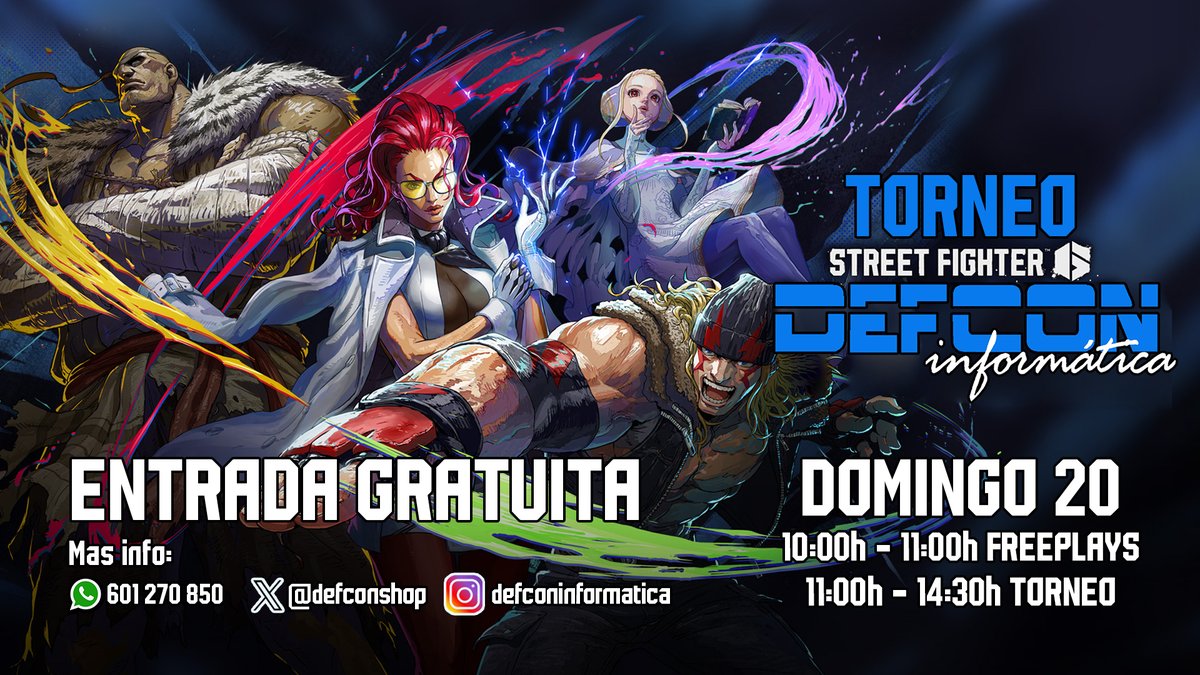 ¿Por lo que sea estás empezando en el SF6 y eres de Mallorca?
No te puedes perder nuestro torneo del Hype en Defcon Informática.
Entrada totalmente gratuita tanto a las Freeplays como al Torneo.
Os esperamos a todos!