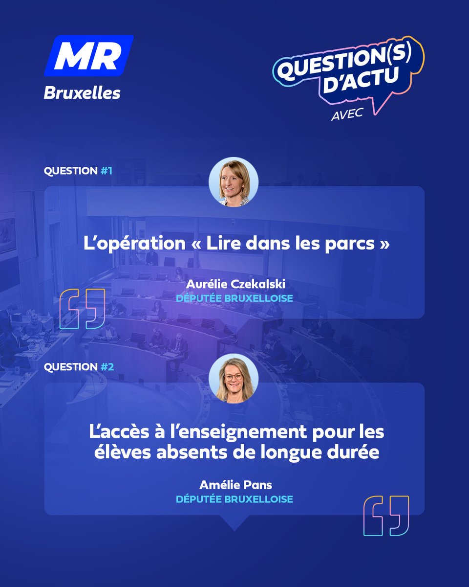 📖Question d'actualité au Gouvernement sur l’opération « Lire dans les parcs » qui propose des moments de #lecture gratuits dans les espaces verts bruxellois.

Si cette initiative vise principalement les plus jeunes, elle s’inscrit dans une démarche plus large : celui de