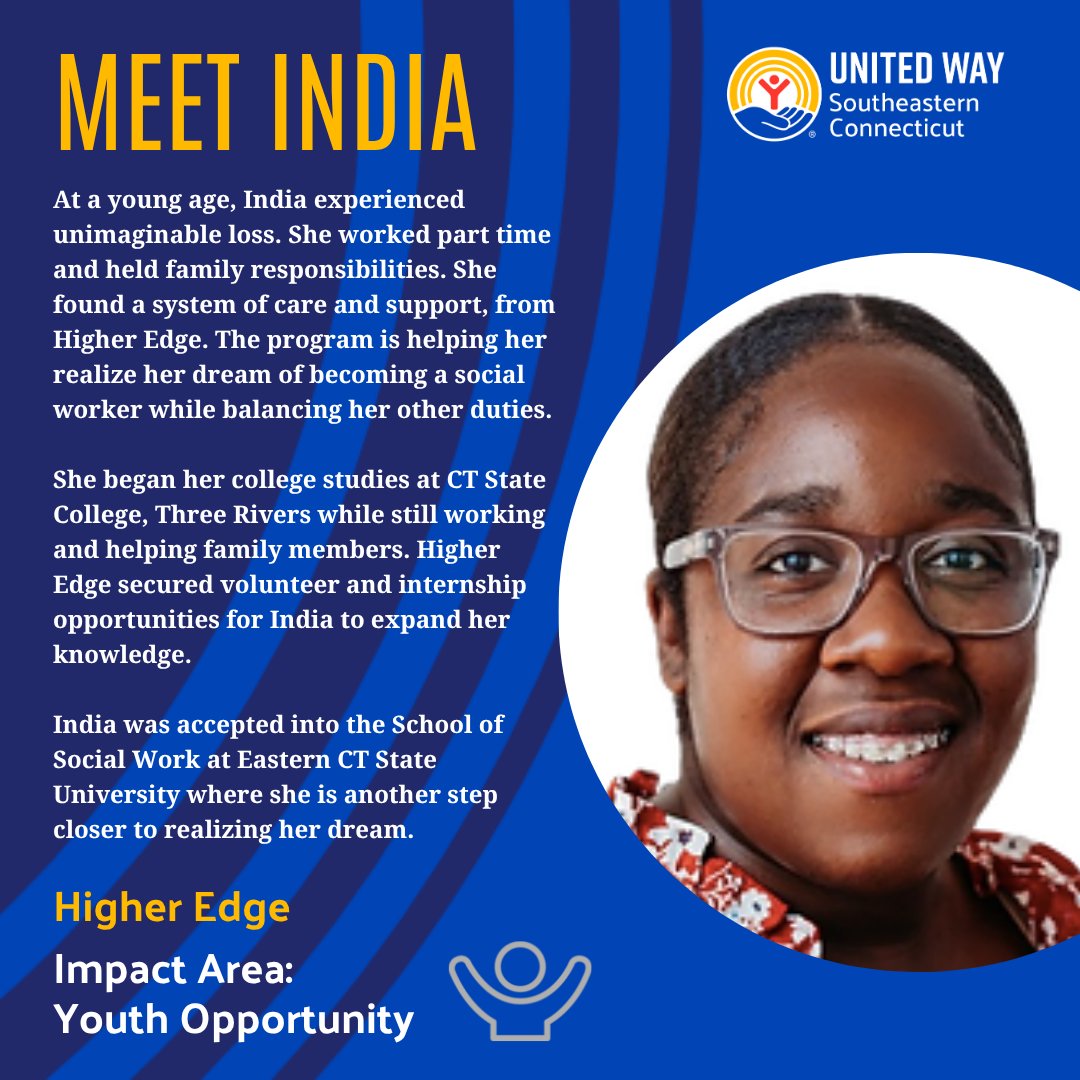 UnitedWaySECT's tweet image. Read about India - an impact story that you helped make possible, thanks to your donation to United Way. Together, we can help all young people reach their full potential. #UnitedistheWay #YouthOpportunity
