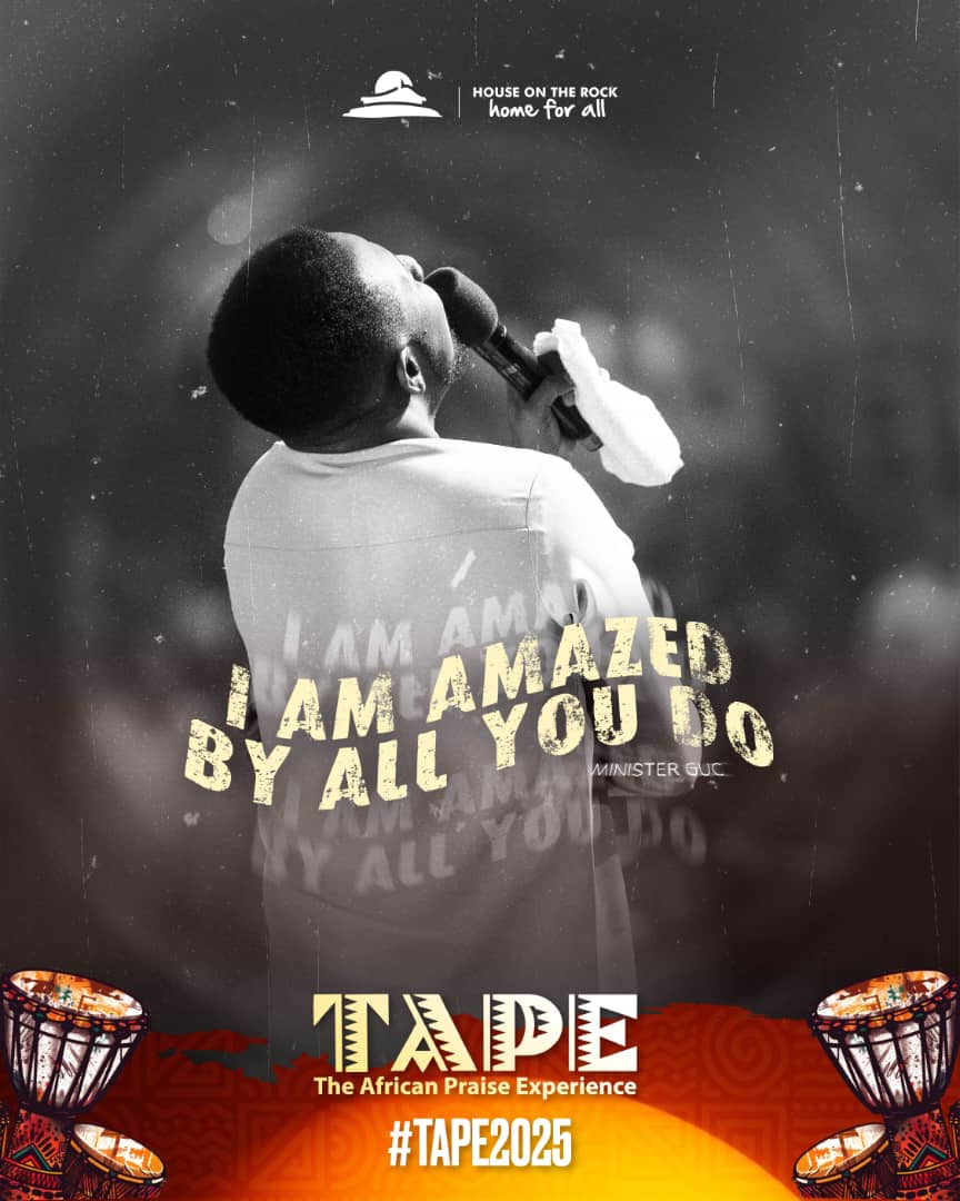 Minister GUC’s ministration at #TAPE2025 was not just a performance — it was an encounter with the Divine.
With heartfelt songs like “All That Matters” and “Yours,” he drew the room into deep, personal worship.
Each note was a prayer, every lyric an altar call. His sound was