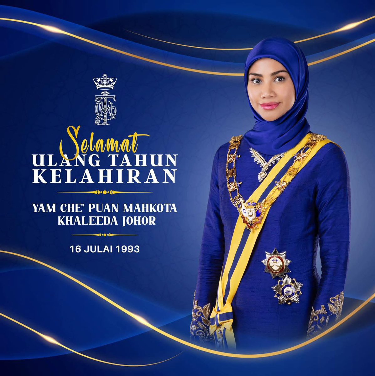 HRHJohorII's tweet image. Selamat Ulang Tahun Kelahiran kepada Yang Amat Mulia Che' Puan Mahkota Khaleeda Johor.