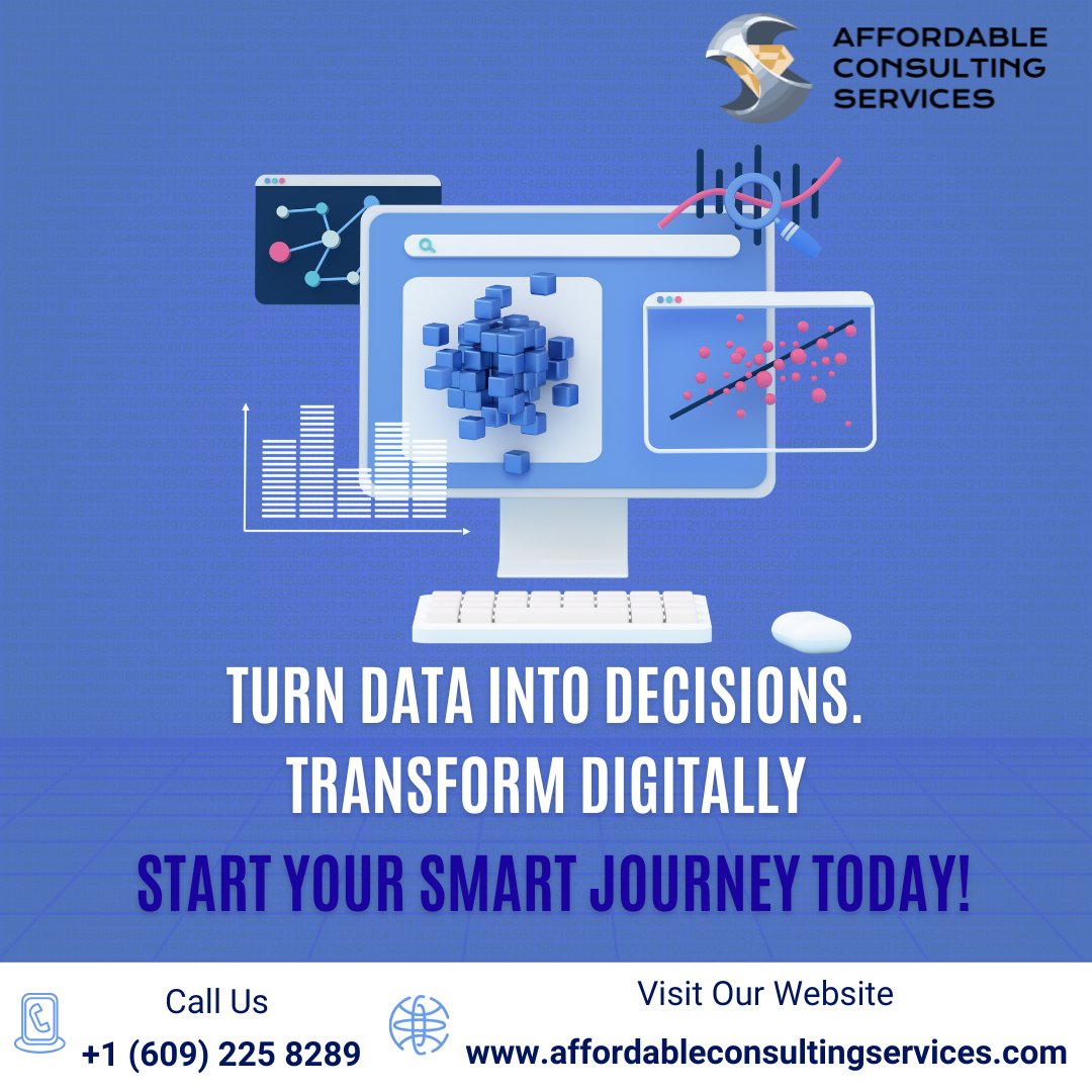 affordable_2's tweet image. Unlock the Power of Data. Go Digital with Confidence.
👉 Let’s build your digital future—schedule your free strategy call today!
+1 (609) 225 8289
affordableconsultingservices.com/contact

#Dataanddigitalservices #Businessdigitaltransformation #Dataanalyticssolutions
#Cloudandautomationservices