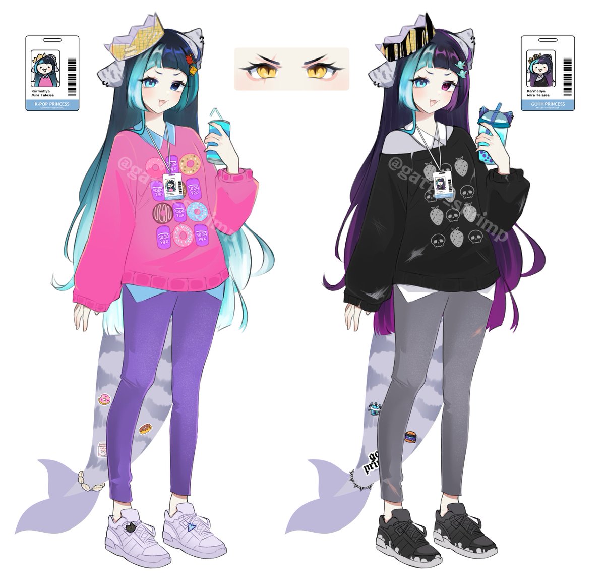 gatto_shrimp's tweet image. cmm design @\Karmaliya 🩶

#Vtuber #design