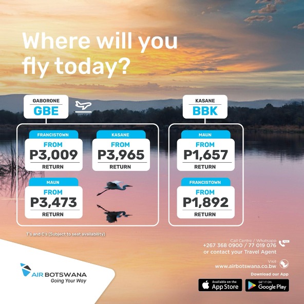 Explore your own backyard, fly across Botswana at fares that make every journey possible. 
#DomesticDeals #AirBotswana #GoingYourWay