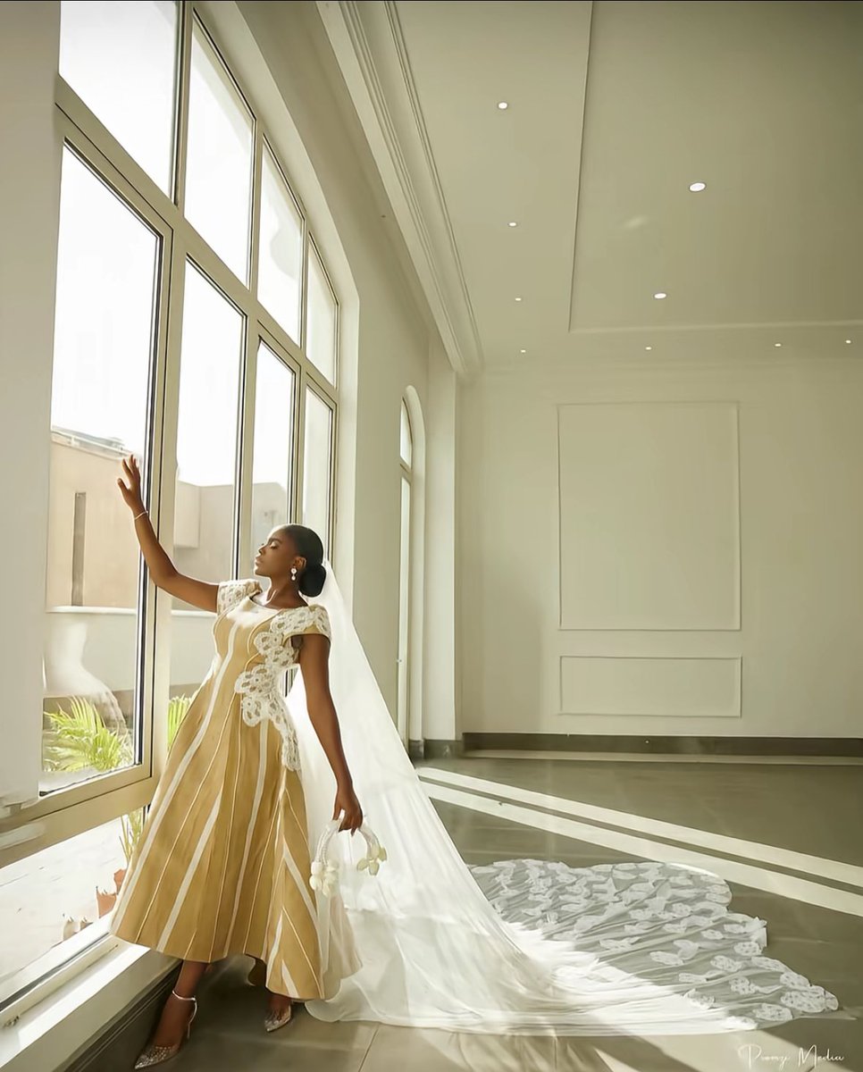 instablog9ja's tweet image. See the Aso Oke church wedding dress that got people talking