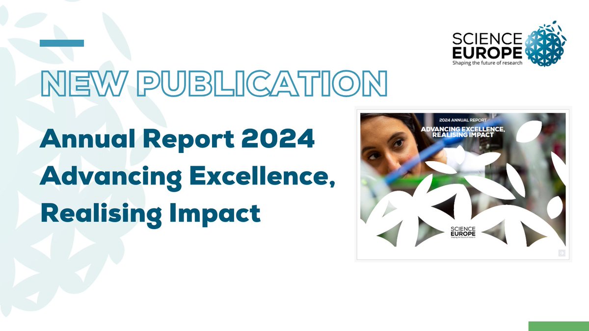 ScienceEurope's tweet image. 📢Our 2024 Annual Report is now online!
Look back at a year of promoting values-based research, shaping European R&I policy, and strengthening international collaboration, to advance inclusive, ethical and sustainable research systems across Europe.
🔎bit.ly/3In6g3V