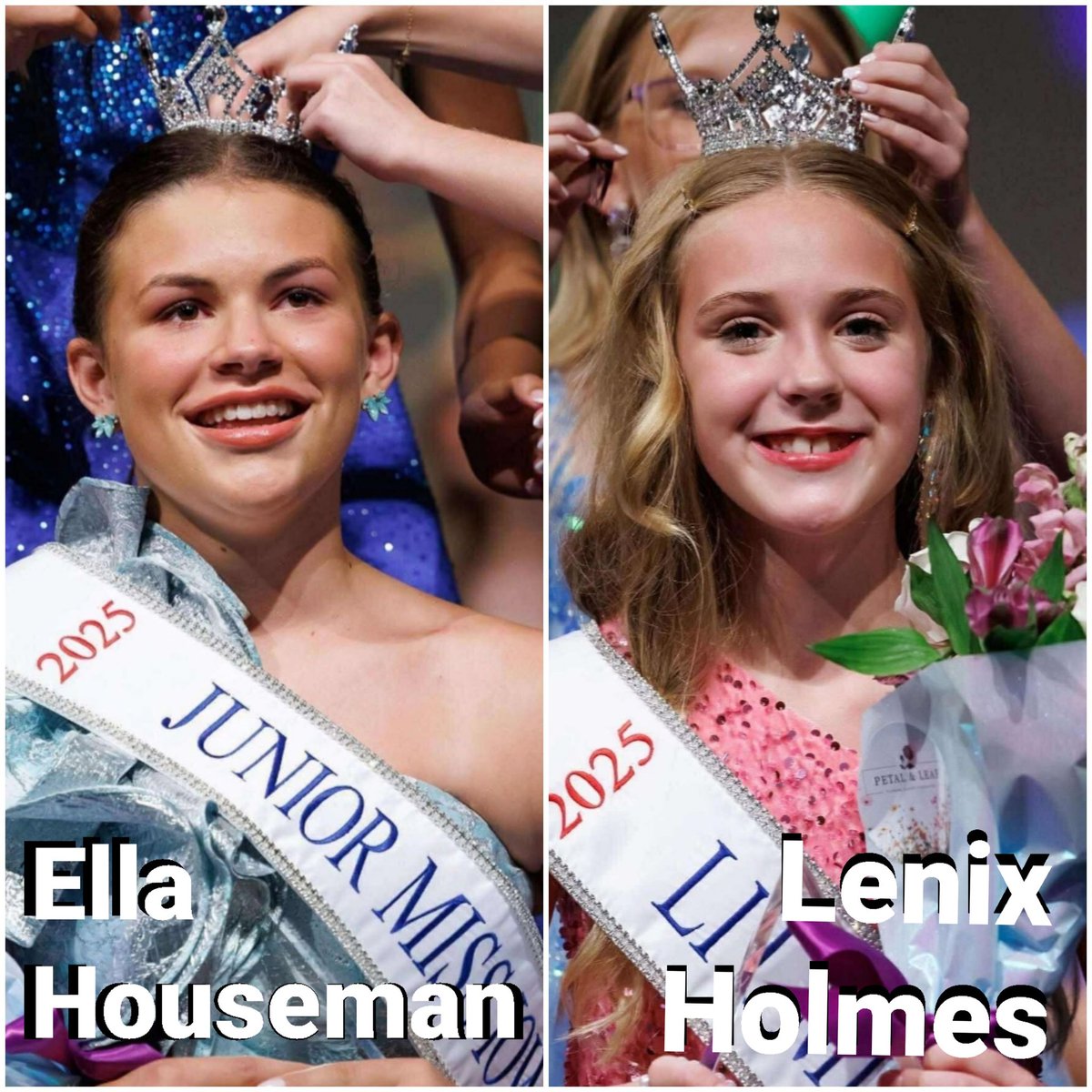 BOTH ARE FROM MUSCATINE!
#Congratulations Junior Miss Iowa 2025 &amp; Lil Miss Iowa 2025, #FutureMuskies