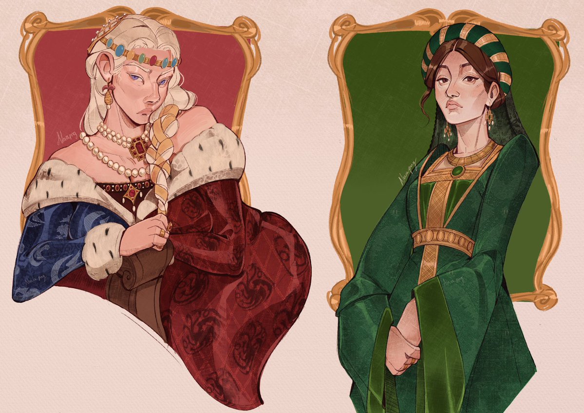 neva_png's tweet image. the princess and the queen #asoiaf
.
.
.
.
waiter waiter, more asoiaf women art please!