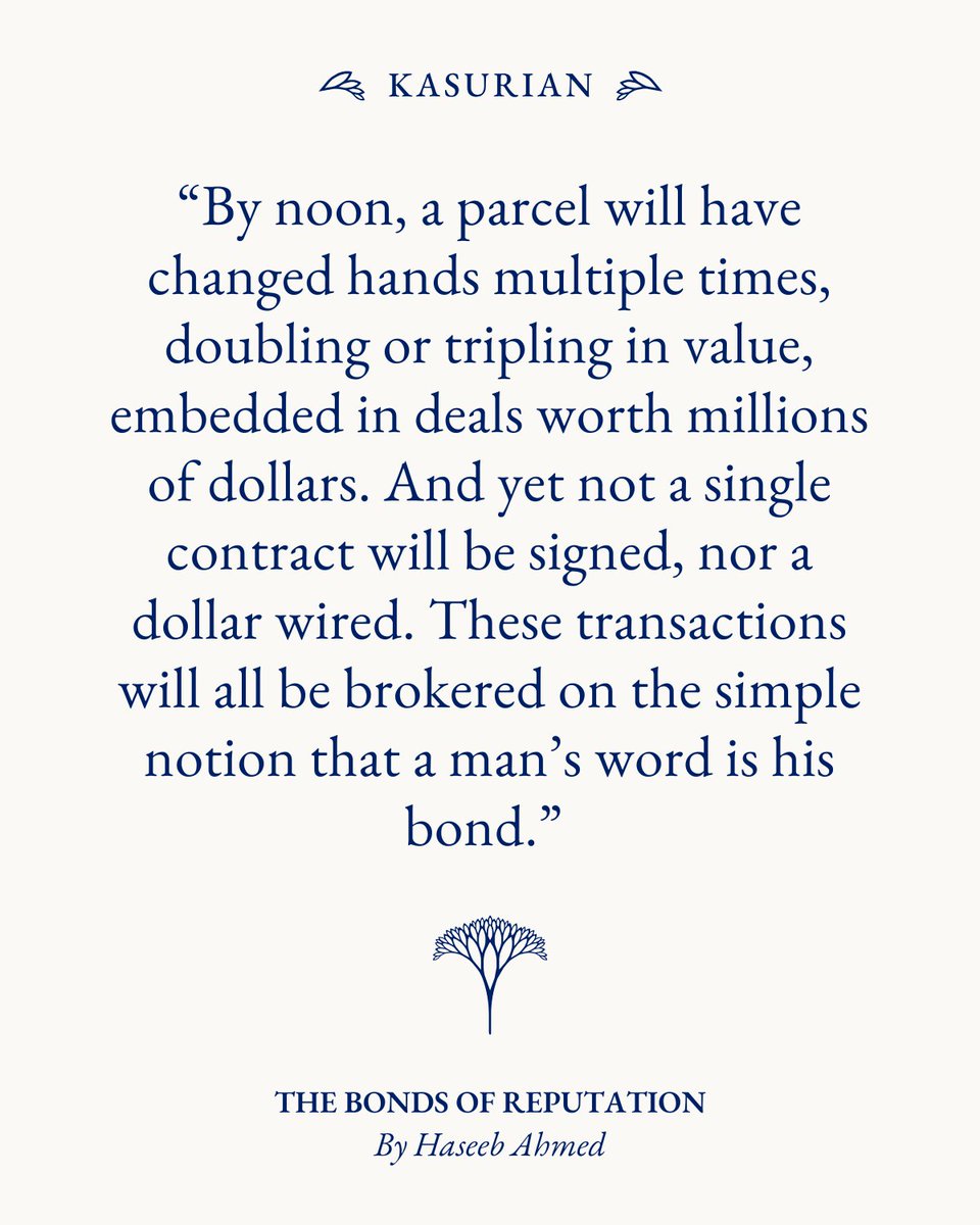 KasurianMag's tweet image. In Midtown Manhattan, the largest diamond market in the world thrives: The Diamond District. The words that securitise transactions here are ancient: “mazel u’bracha”, a Yiddish phrase to convey ‘luck and blessing’.
The choice of words reflects the de facto monopoly that Jewish…