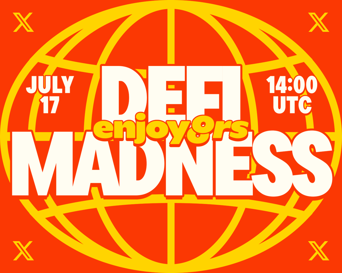 enjoyoors (@enjoyoorsxyz) on Twitter photo DeFi on Monad keeps growing — and we continue to dive deeper 🔥
It’s time for DeFi madness #5 with <a href="/izumi_Finance/">iZUMi Finance | #iZiSwap</a>, <a href="/impossiblefi/">Impossible Finance</a> & @meowfi_!
Don’t forget to tune in 👇
📅 July 17, 14:00 UTC
📍 x.com/i/spaces/1vOGw… DeFi on Monad keeps growing — and we continue to dive deeper 🔥
It’s time for DeFi madness #5 with <a href="/izumi_Finance/">iZUMi Finance | #iZiSwap</a>, <a href="/impossiblefi/">Impossible Finance</a> & @meowfi_!
Don’t forget to tune in 👇
📅 July 17, 14:00 UTC
📍 x.com/i/spaces/1vOGw…