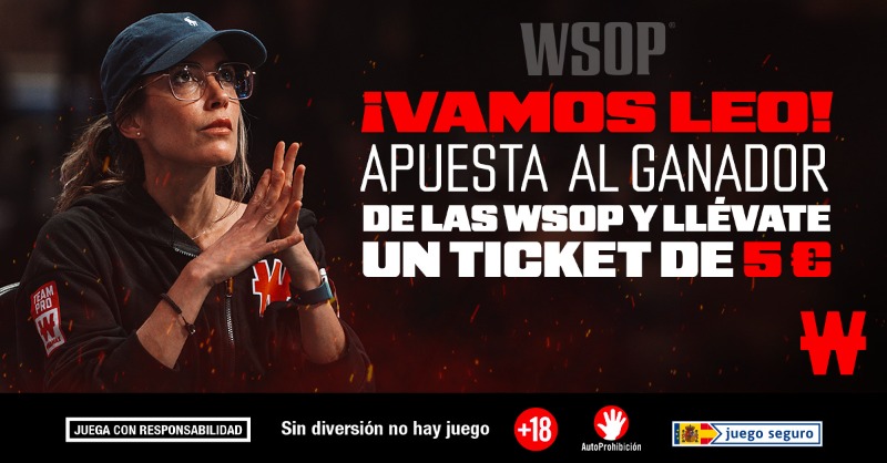 Winamax_Espana's tweet photo. 🎉 ¡Hoy empieza la mesa final del Main Event #WSOP2025!
Leo Margets llega en 5.ª posición y su victoria SE PAGA A CUOTA 9 en Winamax.
🎁 PROMO ESPECIAL: Apuesta en la mesa final del Main Event (mín. 10 €) y llévate un ticket de póker de 5 € de regalo. #VamosLeo