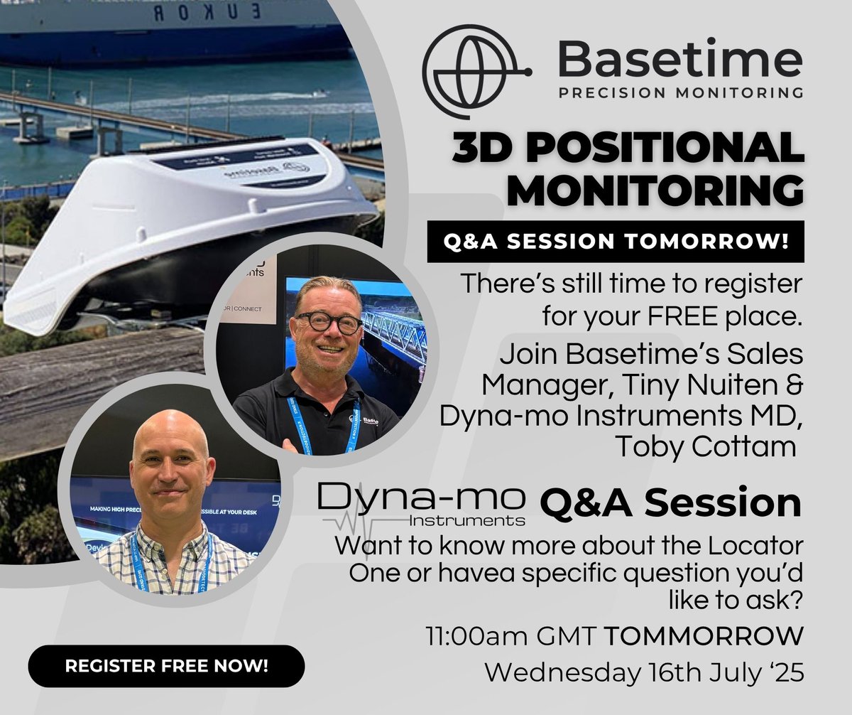 There still time to register for your FREE place
events.teams.microsoft.com/event/39127537…

Register for our FREE DID YOU KNOW... Q&amp;A Webinar Session to find our more and pose your questions to the the Locator One experts at Basetime.