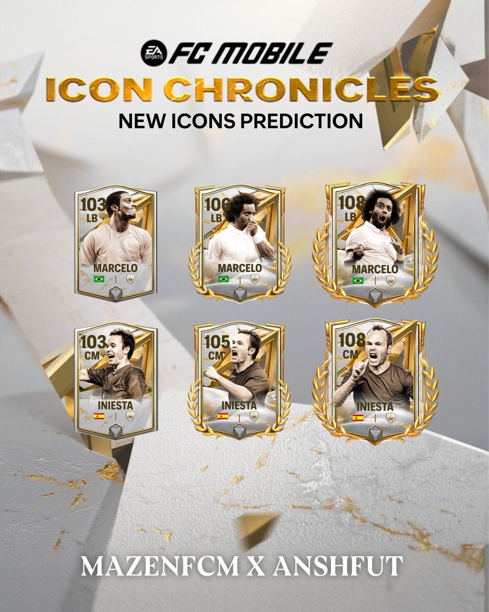 🔥 New Icon Chronicles Predictions 🎨

The ICON CHRONICLES update is coming — Legends of the past return to shape the future. Will they live up to their legacy or fall behind? ⏳👀

Which ICON do you think deserves to come? 👀

🤝 Collab with <a href="/AnshFUT/">AnshFUT</a> 

#FCMOBILE #IconChronicles