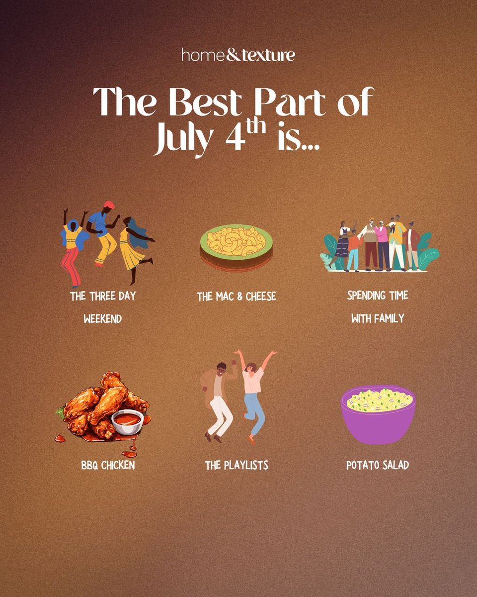homeandtexture's tweet image. The only thing we’re celebrating this weekend is the opportunity to eat and be Black💕

Comment down below the best part of July 4th 👇🏽

#homeandtexture #fourthofjuly