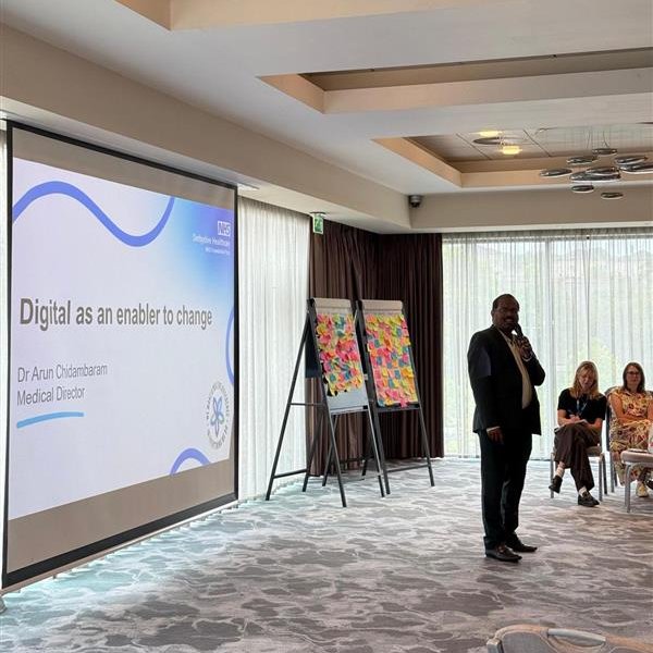 derbyshcft's tweet image. Dr Arun Chidambaram, our Trust Medical Director, has joined us today to talk about ‘Digital as an enabler to change’.
Arun is sharing just a few of our digitally focussed achievements and how these have direct links to our strategic priorities.
#DHCFTConf25