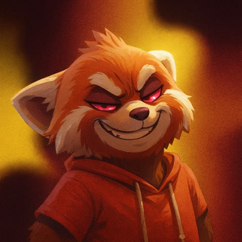 Rudi and Bad Rudi are the same pandas with two different personalities

They are described as:

Rudi - cute little red panda, talks in a upbeat high-pitch voice

Bad Rudi - small, batshit-insane red panda, talks in a funny upbeat voice