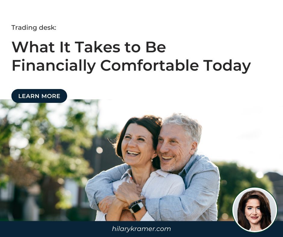 It’s not just you—financial “comfort” costs more now. 

A new survey says you need $839K to feel financially stable and $2.3M to be considered wealthy in today’s economy.

Hilary Kramer breaks it down:
👉 hilarykramer.com/tradingdesk/tr…