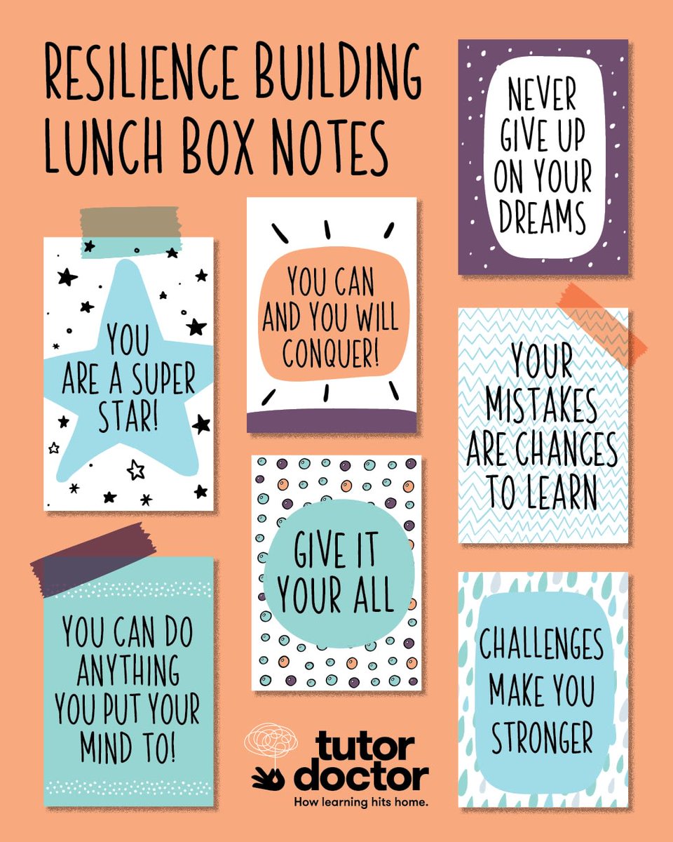 A little note can go a long way 💪 Slip one of these resilience-building messages into your child’s lunchbox to boost confidence! 
#ResilientKids #ParentingTips #EmotionalWellbeing