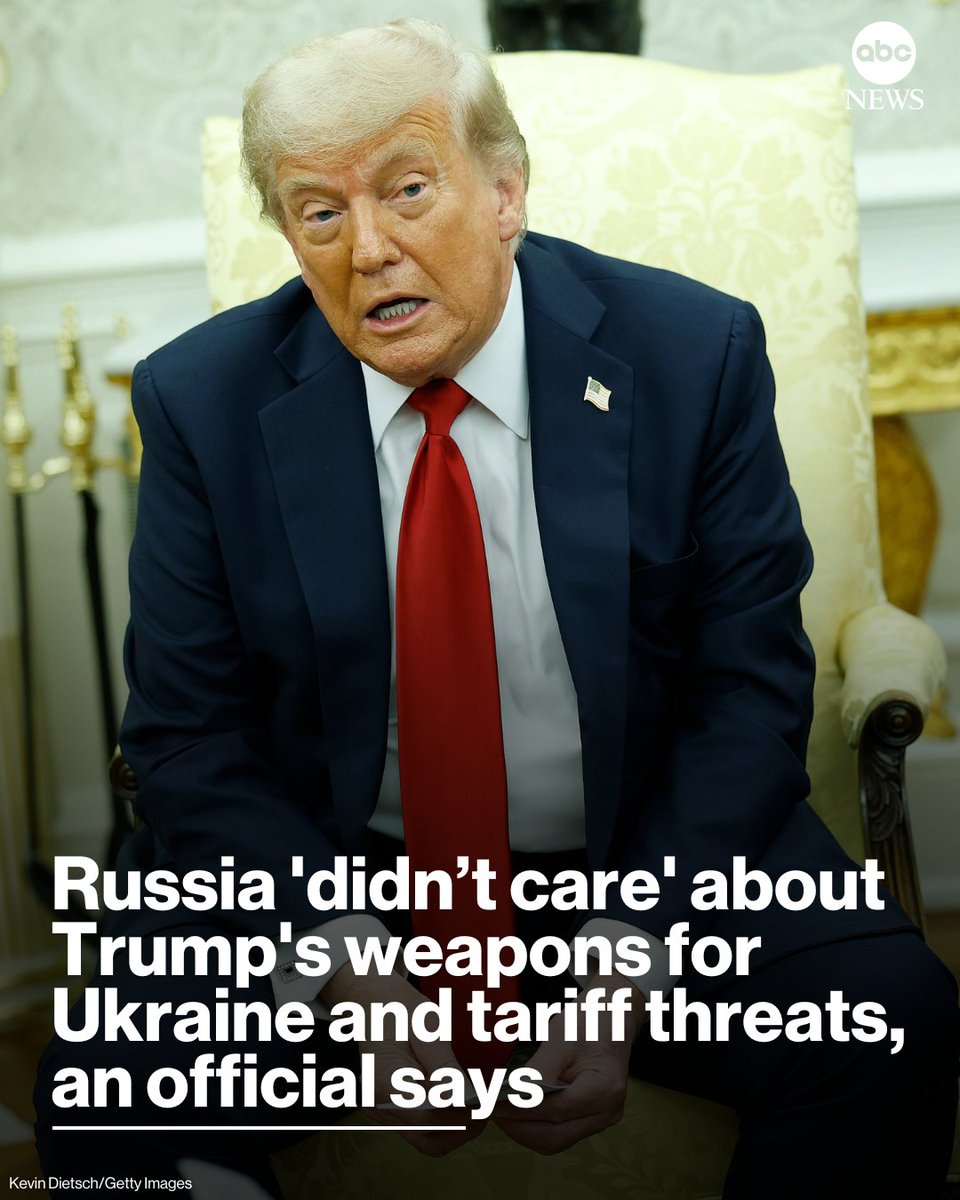 Dmitry Medvedev — the former Russian president — said the Kremlin was unmoved by what he called Trump's "theatrical ultimatum," to supply Ukraine with new weapons, as well as White House threats of further economic measures against Moscow.

Read more: abcnews.link/bZVfX0S
