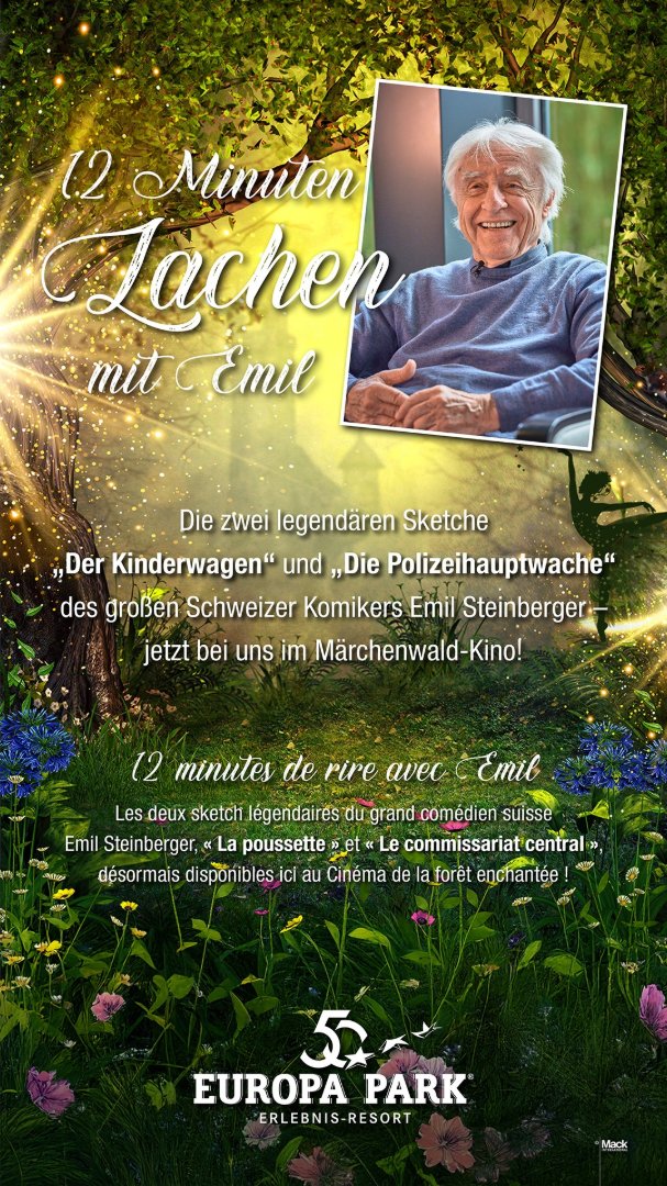 Ab sofort präsentieren wir euch im Märchenwald-Kino etwas ganz Besonderes: Die Kult-Sketche von Emil Steinberger! 12 Minuten zeitlosen Humor vom Schweizer Komiker, der Generationen zum Lachen bringt! Freue mich sehr über die Möglichkeit! ☺️