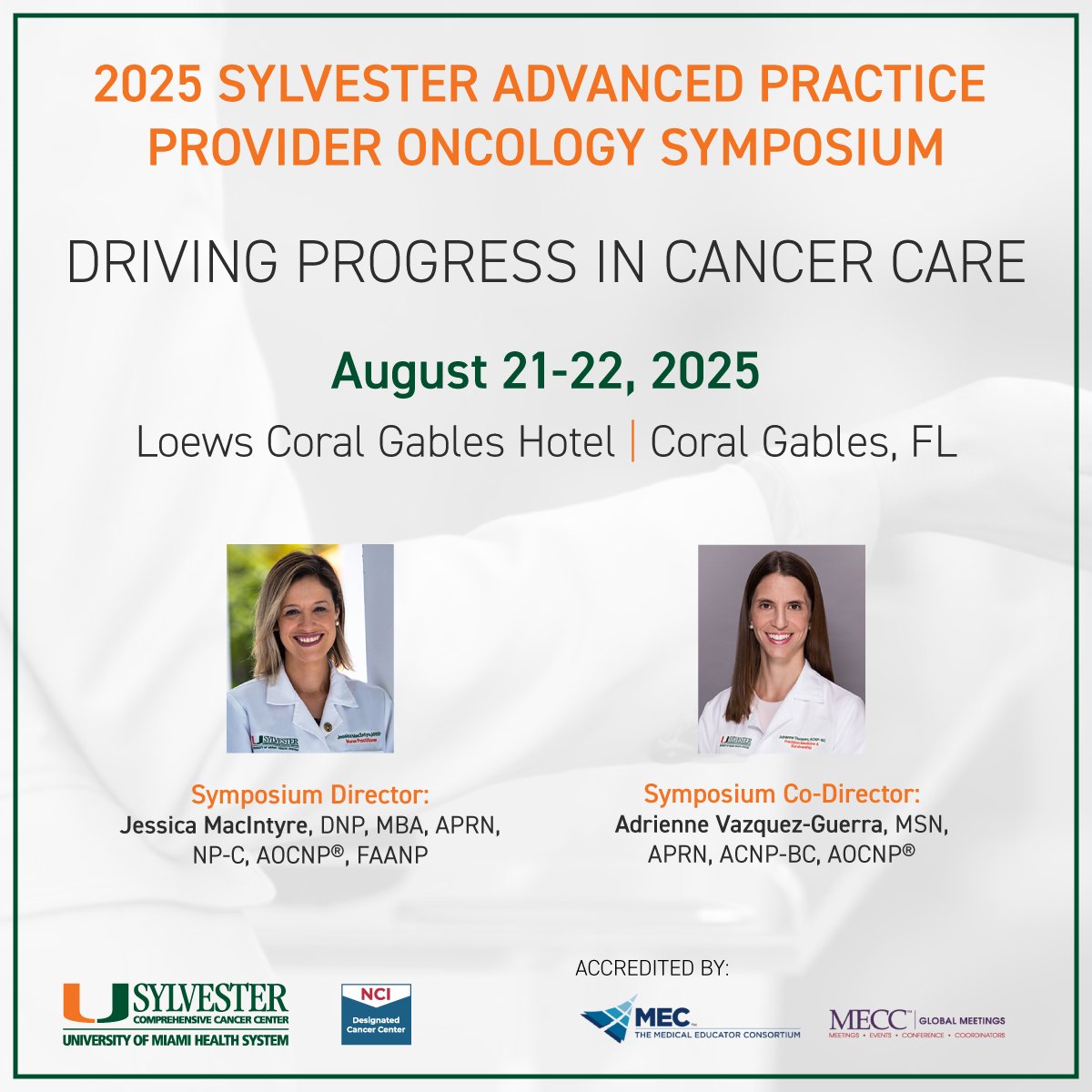 SylvesterCancer's tweet image. Join us for our 2025 Sylvester Advanced Practice Provider (APP) Oncology Symposium. This one-and-a-half-day symposium features an expert-led exploration of the latest advancements, challenges and innovations shaping oncology practice. Learn more: loom.ly/Sz-aoms
🗓️…