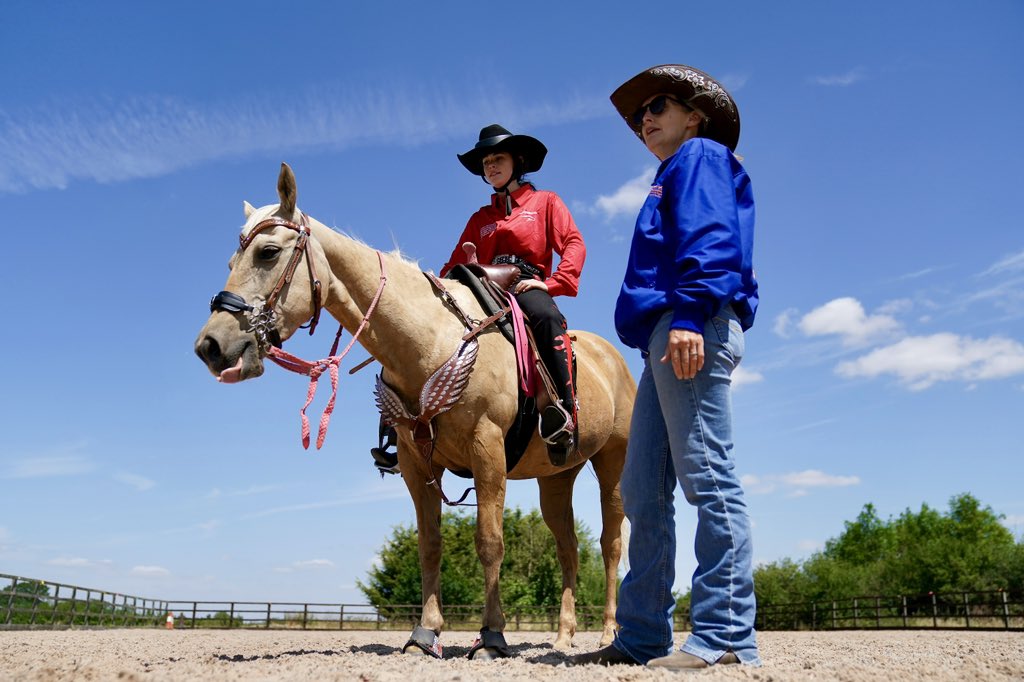 jjgiddens's tweet image. Barrel racer Eloisa Atkinson, 15, on her pony Peaches during a training session at 4 Strides Equestrian UK in Fulbeck, Lincolnshire. Eloisa from West Yorkshire is due to compete at the National Barrel Horse Association Youth and Teen World Championships in Georgia, USA