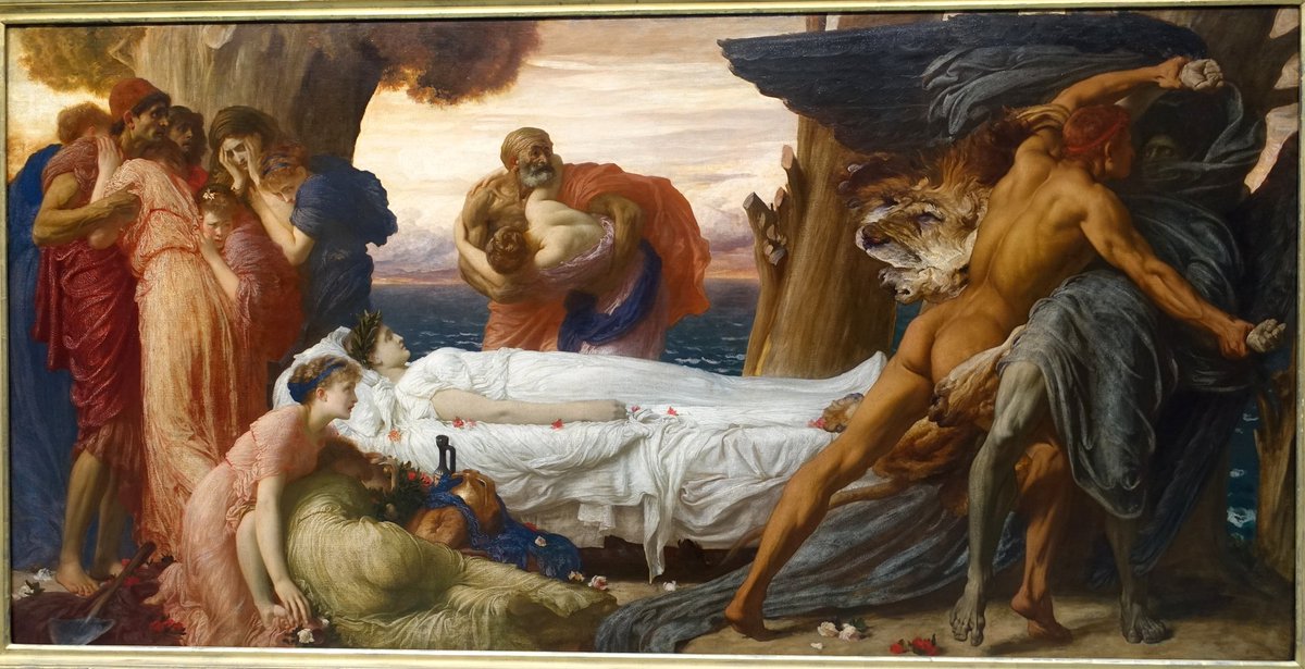 Art__Paintings's tweet image. Frederic Leighton
"Hercules wrestling with death for the body of Alcestis" (circa 1869-1871)