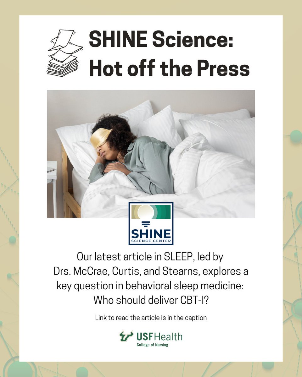SHINE Science: Hot of the Press🔥

CBT-I is the front-line treatment for insomnia-but who should deliver it? Our new debate article published in SLEEP tackles this key question and discuss the future of CBT-I delivery.

📖Read here &amp; join the conversation: tinyurl.com/y84j3nkw