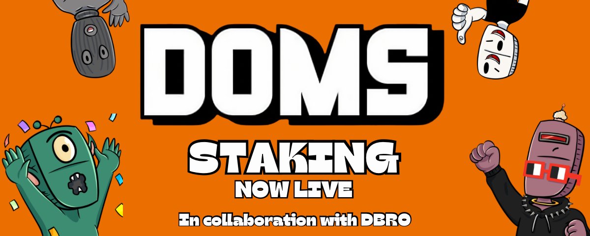 DOMS (@doms4ever) on Twitter photo OUR STAKING PLATFORM FOR THE $DOM TOKEN IS NOW LIVE!
Big shout out to our good friends at <a href="/DecentralBros_/">Decentral Bros⚡️</a> for this QUALITY build!
✅ 20% percent APR
✅5 Million max stake per wallet
✅80,000 token claim threshold
Don’t forget you can wrap your DOM NFTs in $DBRO tokens OUR STAKING PLATFORM FOR THE $DOM TOKEN IS NOW LIVE!
Big shout out to our good friends at <a href="/DecentralBros_/">Decentral Bros⚡️</a> for this QUALITY build!
✅ 20% percent APR
✅5 Million max stake per wallet
✅80,000 token claim threshold
Don’t forget you can wrap your DOM NFTs in $DBRO tokens