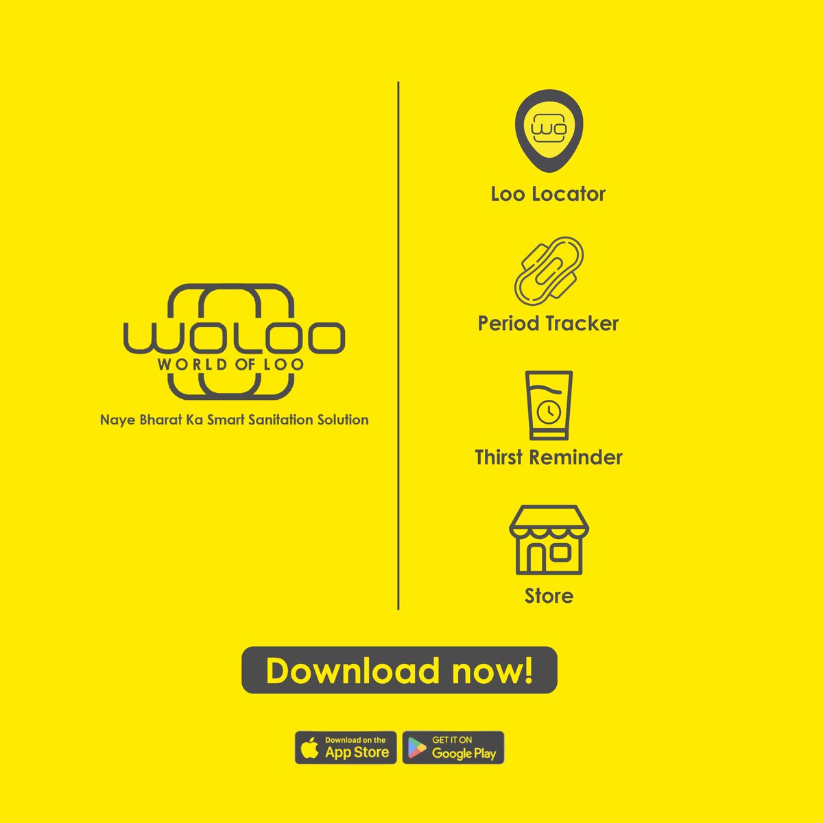 🩸 Not just a loo app.
With Woloo, track your period, stay prepared, and feel empowered—every month.

Download Woloo App - lnkd.in/dDGg82iM

#PeriodTracker #WolooApp #WomenWellness #CycleCare #SmartSanitation