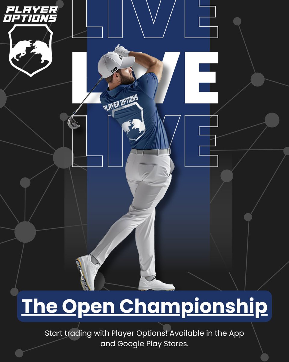 player_options's tweet photo. ⛳️ It’s time for golf’s biggest stage, The Open Championship is LIVE! 🔥
Trade every clutch shot, leaderboard leap, and jaw-dropping moment in real time with Player Options. 📈💥
This is where legends are made. Let’s ride.
https://t.co/vxQHdRf4bA
#TheOpen #PlayerOptions #GolfTrading #TradeTheGame #LiveTrading #MajorSeason