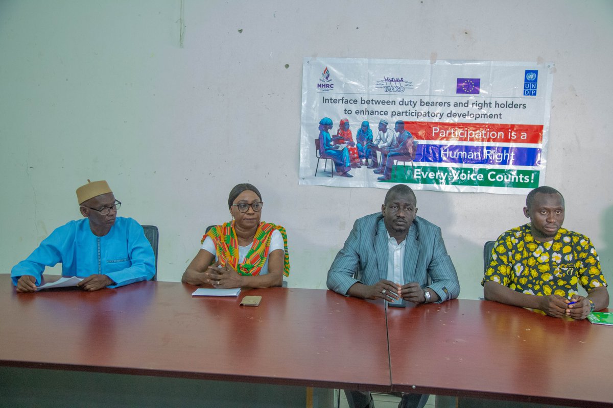 NHRC of The Gambia (@nhrcgambia) on Twitter photo The interface between duty bearers and rights holders is one of the ways to encourage participation and ensure every voice counts. Today, we are in Soma, Mansakonko #LRR.
#ParticipationIsAHumanRights
<a href="/EUinTheGambia/">EU in The Gambia</a> <a href="/UNDP_TheGambia/">UNDP The Gambia</a> <a href="/TANGO_NGOandCSO/">The Association of non Governmental organisations</a> The interface between duty bearers and rights holders is one of the ways to encourage participation and ensure every voice counts. Today, we are in Soma, Mansakonko #LRR.
#ParticipationIsAHumanRights
<a href="/EUinTheGambia/">EU in The Gambia</a> <a href="/UNDP_TheGambia/">UNDP The Gambia</a> <a href="/TANGO_NGOandCSO/">The Association of non Governmental organisations</a>