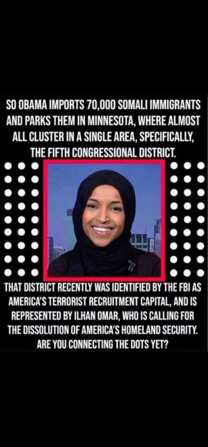 They Swore an Oath on the Quran!
The Enemy from Within is always the most dangerous...&gt;

Ilhan Omar yakun a Arihabi
Ilhan Omar is a Terrorists

And the brother she married to fraudulently get into America left her for a Goat!