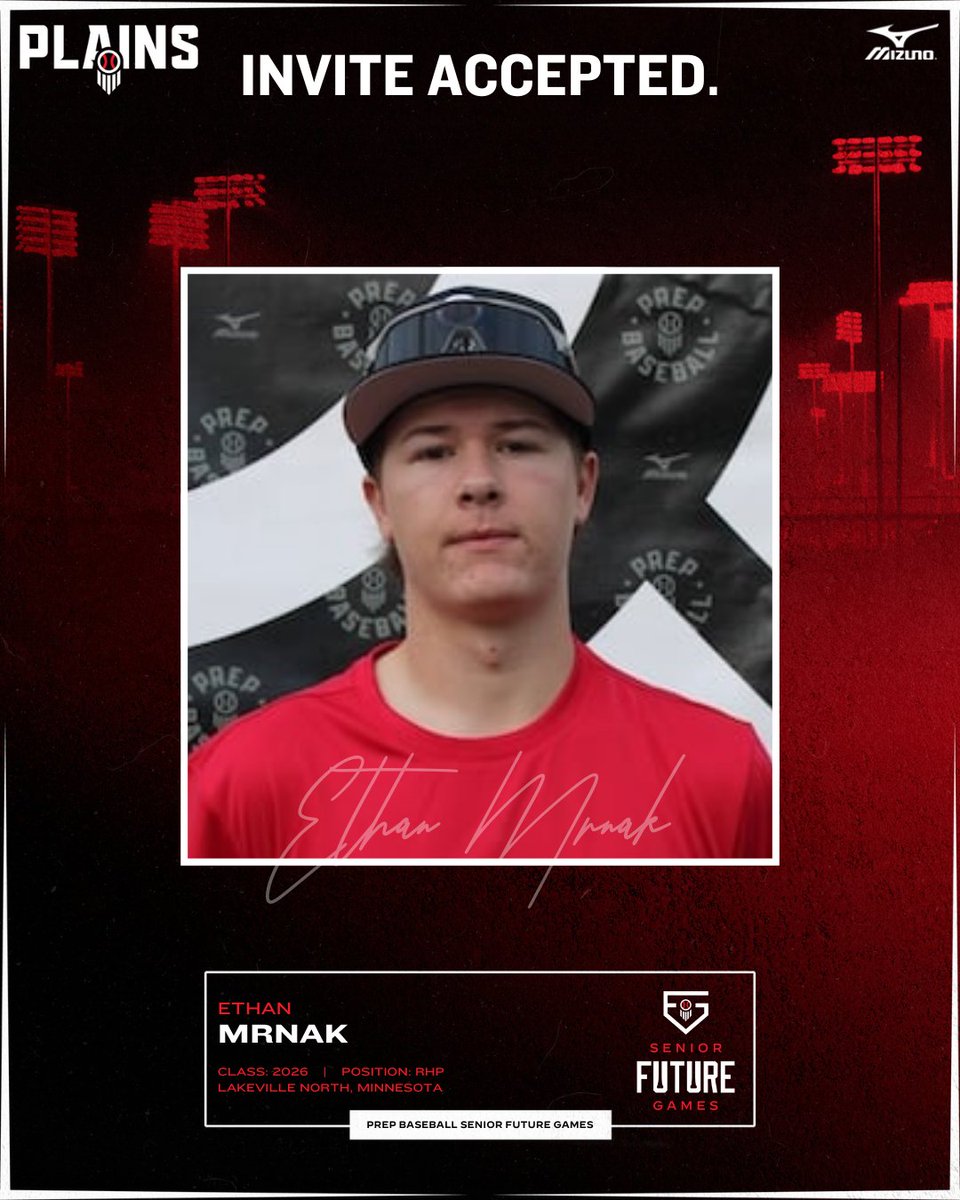Prep Baseball Minnesota (@prepbaseballmn) on Twitter photo πππππππ ππ πππ πππππ βοΈ
ππππΌπ ππππΌπ ('26, RHP, Lakeville North) is set to represent Team Plains at the 2025 Prep Baseball Senior Future Games in Atlanta.
π€: loom.ly/pp1gpfE | <a href="/EthanMrnak/">Ethan Mrnak</a>
<a href="/PBDakotas/">Prep Baseball Dakotas</a> | <a href="/PrepBaseballIA/">Prep Baseball Iowa</a> | <a href="/PrepBaseballNE/">Prep Baseball Nebraska</a> πππππππ ππ πππ πππππ βοΈ
ππππΌπ ππππΌπ ('26, RHP, Lakeville North) is set to represent Team Plains at the 2025 Prep Baseball Senior Future Games in Atlanta.
π€: loom.ly/pp1gpfE | <a href="/EthanMrnak/">Ethan Mrnak</a>
<a href="/PBDakotas/">Prep Baseball Dakotas</a> | <a href="/PrepBaseballIA/">Prep Baseball Iowa</a> | <a href="/PrepBaseballNE/">Prep Baseball Nebraska</a>