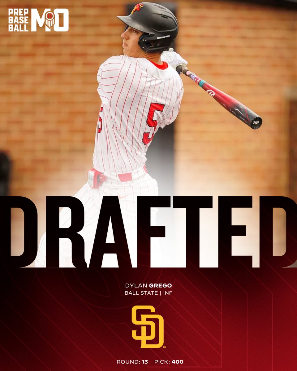 The San Diego Padres select INF Dylan Grego (Staley, 2022; Ball State) with the 400th pick of the 2025 MLB Draft.

#ForTheFaithful // #MLBDraft // <a href="/grego_dylan/">dylan grego</a>
(Photo by Ball State Athletics)