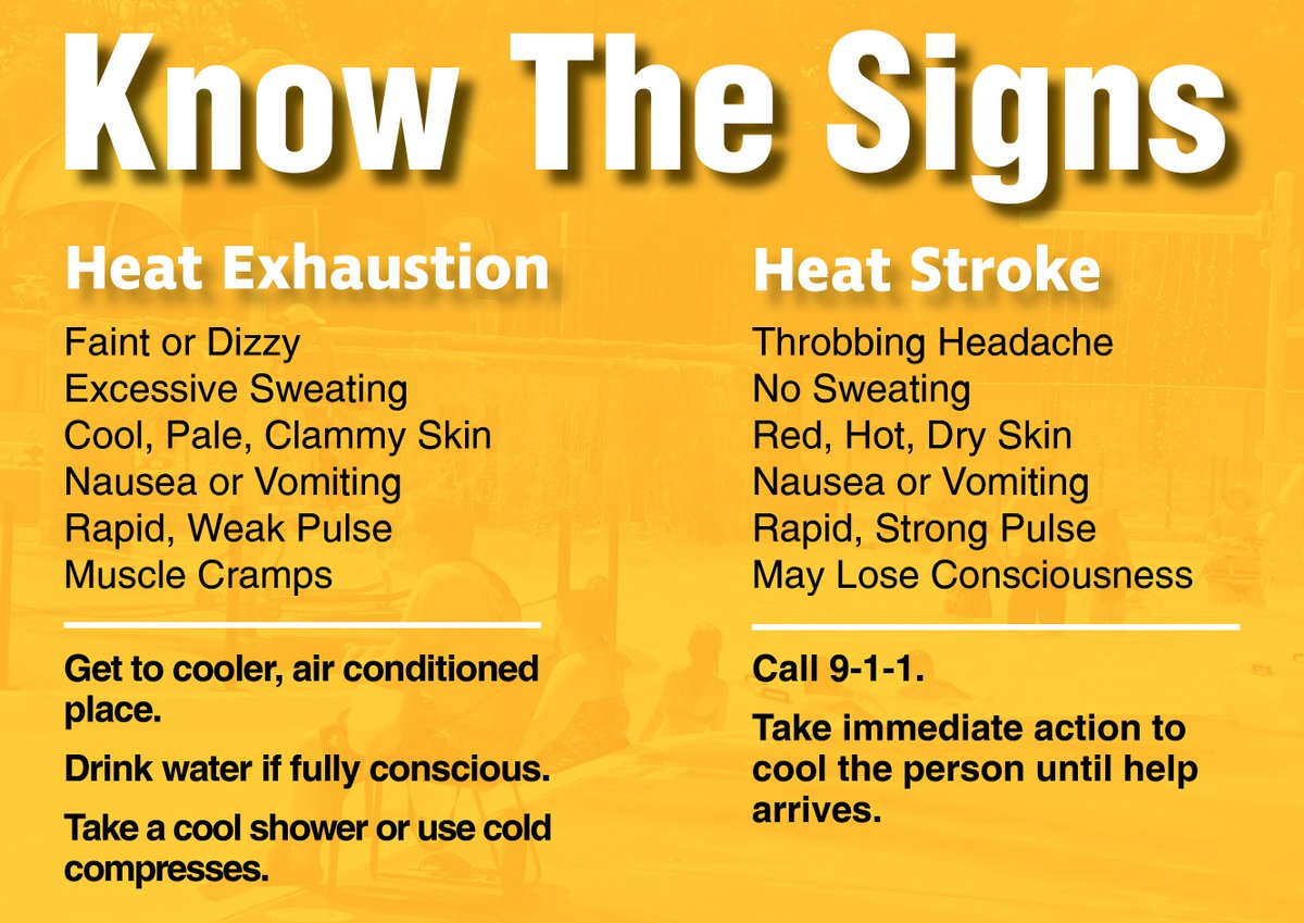 ☀️It's definitely hot out there! Make sure to stay safe and hydrated if you have to be outdoors. It's also important to know the signs and symptoms of heat-related illnesses. For more heat safety tips, visit bit.ly/4aUxp6M.