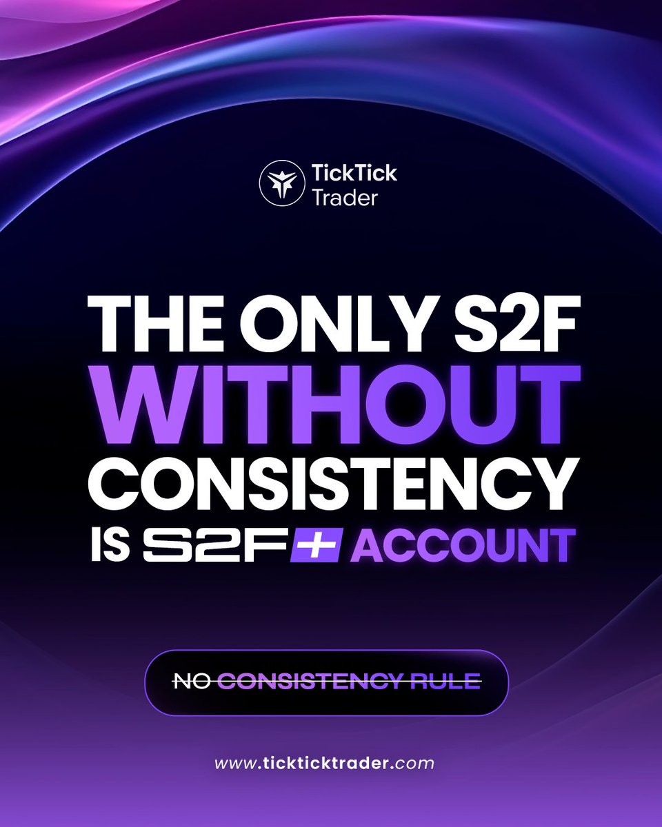 S2F+ by TickTickTrader is Smarter, Faster, and Built to Scale... and it’s the only Straight-to-Funded account without a consistency rule.

Ready to trade like a pro? 👉 Link in BIO

Start your S2F+ journey today with up to 70% OFF single accounts, 5-account bundles, or 10-account