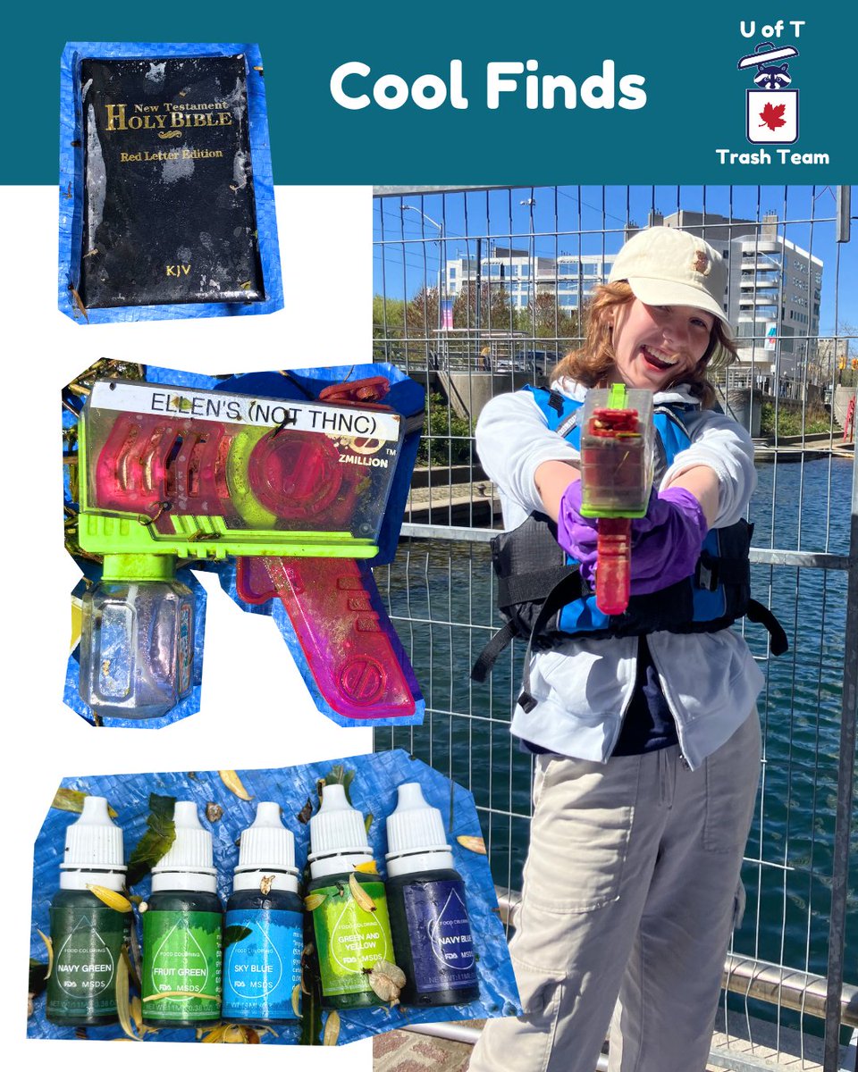 UofTTrashTeam's tweet photo. Our #FightingFloatablesTO researchers have been skimming slips along the #Toronto waterfront and emptying #TrashTraps since May, so let's check in on what they've found so far! Top items include #CigaretteButts, #Styrofoam and other #plastics like #FoodWrappers and #BottleCaps. https://t.co/nQbuZ2g9c8